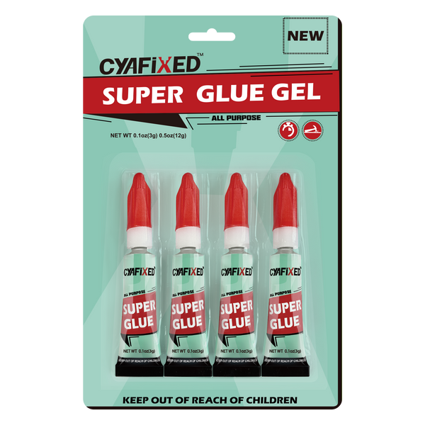 CYAFIXED Super Glue Gel - Four 3 Gram Tubes