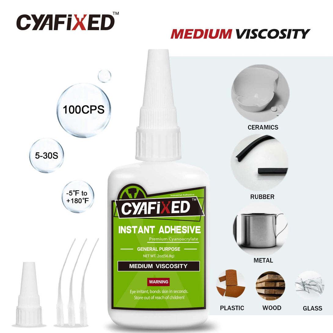 CYAFIXED Super Glue - Thin, Medium Thin & Medium Viscosity